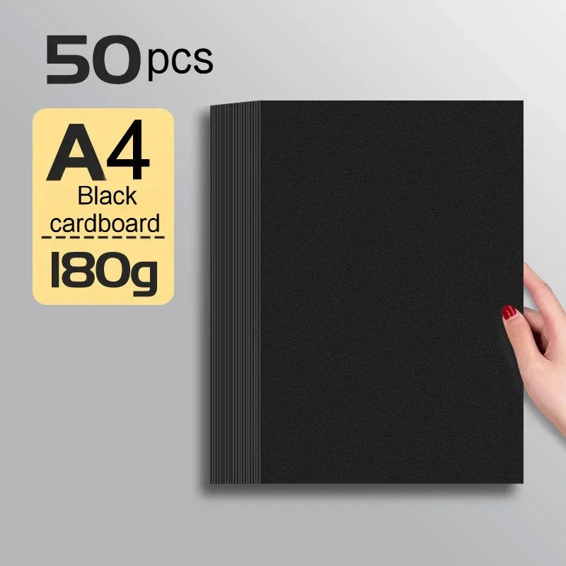 Papel de cartón negro grueso de 180/230/300gsm, papel A4/A5, 20-100 Uds., papel para bocetos de dibujo a mano