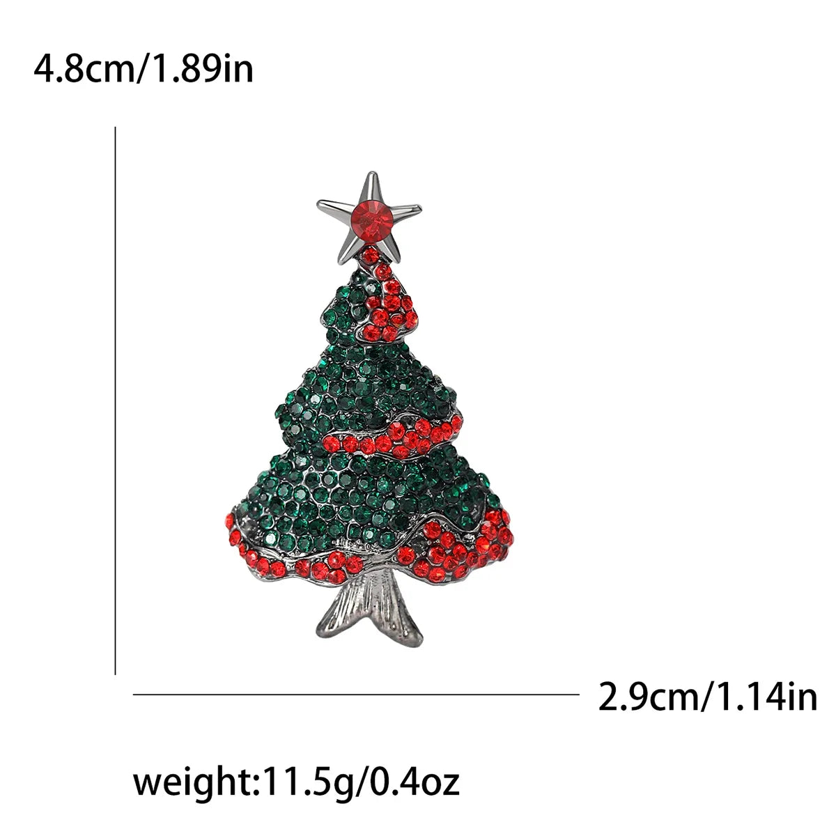 Broches en forma de árbol de Navidad con diamantes de imitación, accesorios de joyería