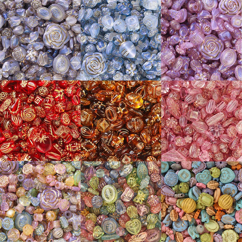 40 g/lote de mostacillas clásicas mixtas, acrílicas para joyería