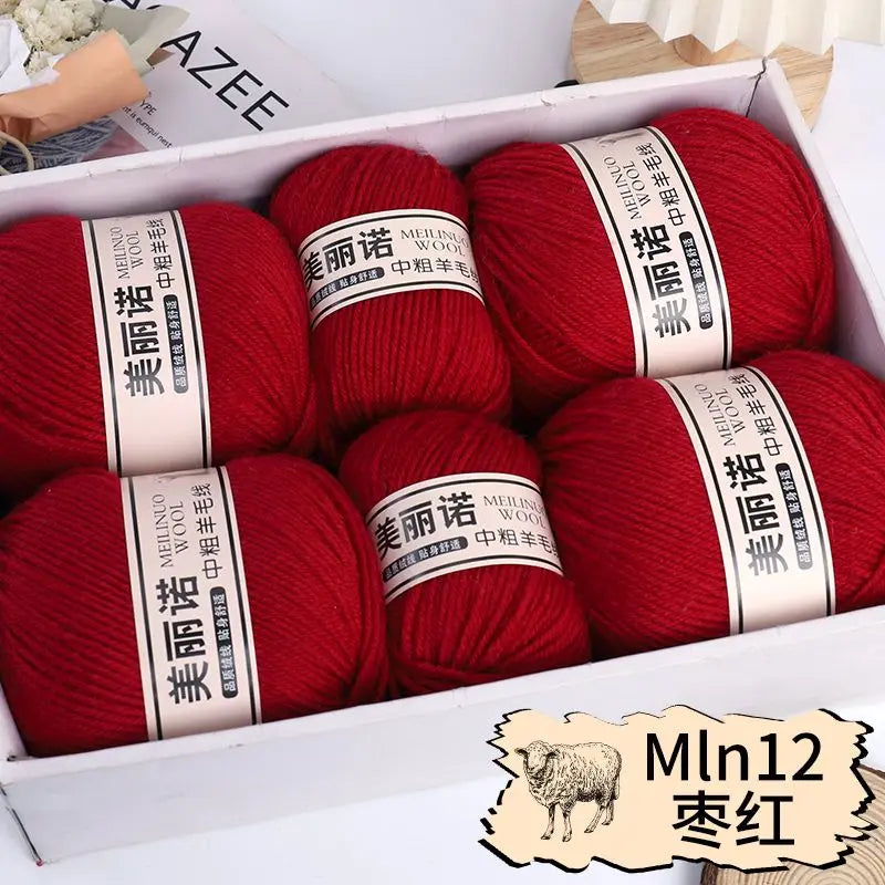 500 g/set de lana merina de 4 capas para tejer a mano