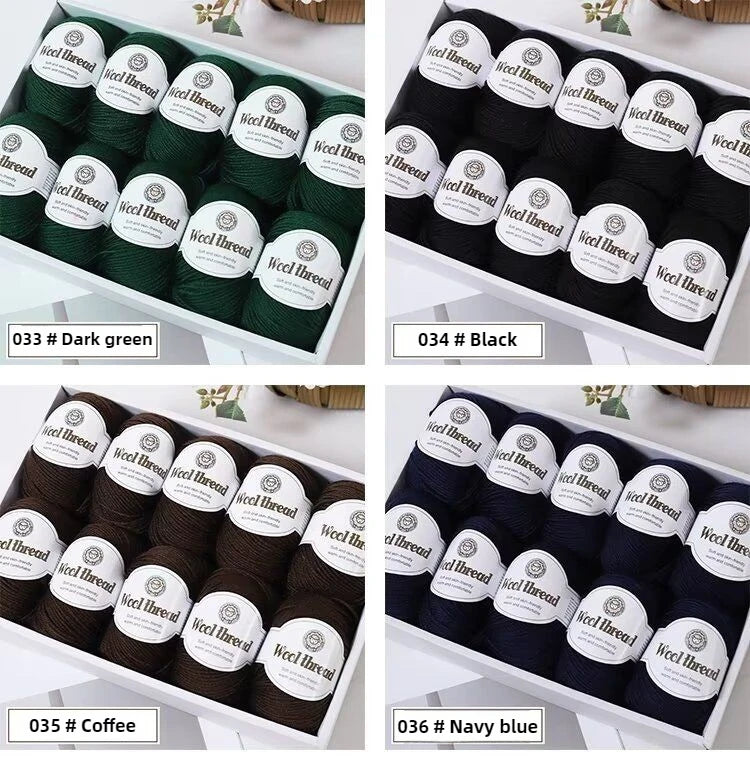 500 g/set (10 unidades de 50g) de  lana merino lisa