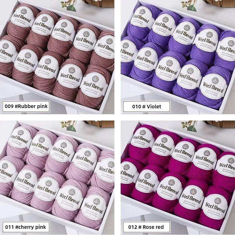 500 g/set (10 unidades de 50g) de  lana merino lisa
