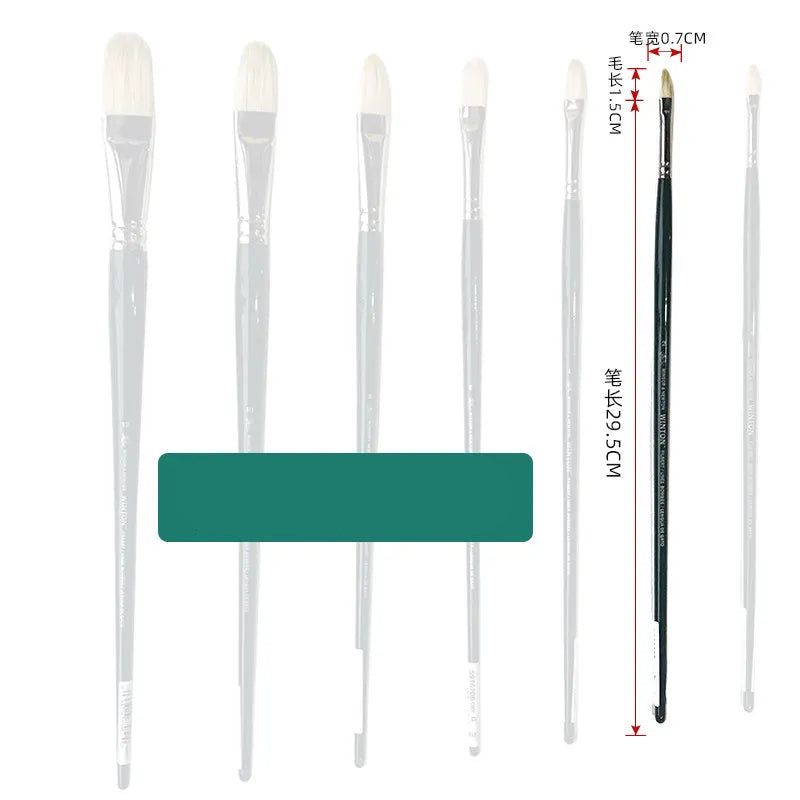Juego de Pinceles para Óleo Winsor & Newton - Pinceles Planos y en Forma de Abanico, de Cerda de Cerdo