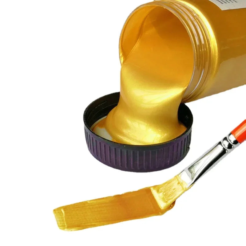 Pintura acrílica dorada nacarada, resistente al agua, no se decolora, pintura 60/100ml