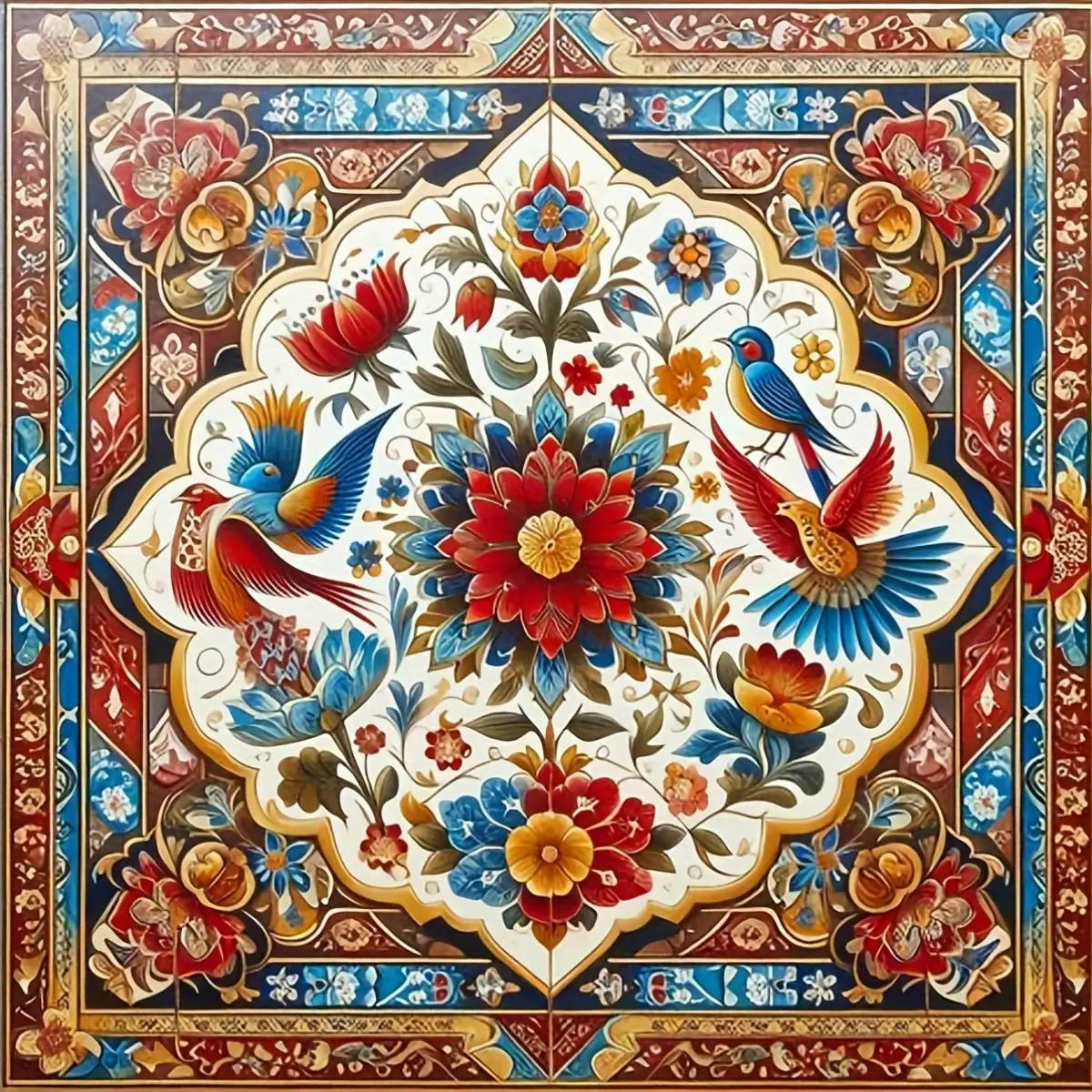 Kits de Punto de Cruz,  Mandala, Flores Abstractas, 11Ct, Imagen Impresa