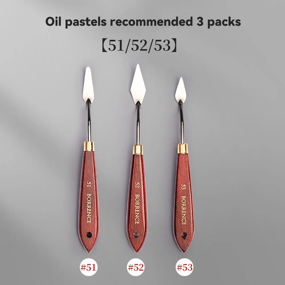 3/5/7 unids/set paleta cuchillo y espátula de acero inoxidable para pintura al óleo, mango de madera